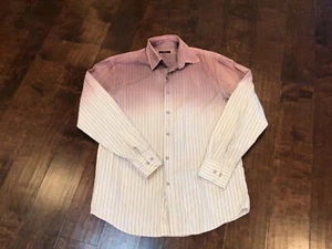 Alfani Mens Button Down Fade Color Ombre Striped Design Shirt S Nice - Picture 1 of 7