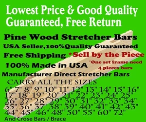 Art Canvas Stretcher Bar, Stretching Strip 6 8 10 12 14 16 20 24 30 36 48 60 72" - Picture 1 of 9