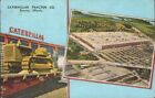 Caterpillar Tractor   Peoria Il   Advertising Linen Antique Postcard