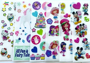 100+ GIRL STICKERS, Strawberry Shortcake Hello Kitty Minnie Mouse Cinderella Kid - Picture 1 of 19
