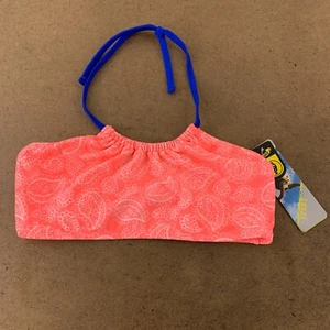 Sports Wear Girl Size Large Pink Paisley Blue Halter Strappy Back Bikini Top NWT - Picture 1 of 6