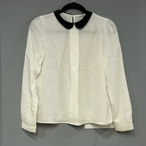 Blusa Mango Babydoll Cuello Negro Blanco Blusa Nueva Con Etiquetas Talla 2 - Imagen 1 de 10