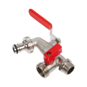 Double Valve Water Tap 1/2 Thread Faucet Outdoor Garden Tool Leakproof Double - Picture 1 of 12