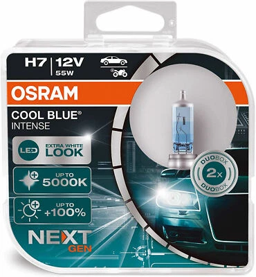 Osram Cool Blue Intense 12v H7 5000K White Look Car Upgrade Headlight Bulbs - Image 1 of 2