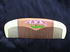 6.13" AESTHETIC WOOD COMB W/HAND PAINTED LOTUS FLOWERS- FOR ALL HAIR! NEW!