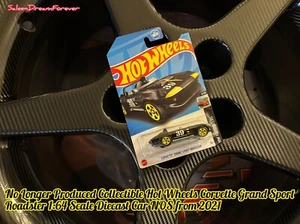 HOT WHEELS HW CHEVY CORVETTE GRAND SPORT ROADSTER BLK YELLO 1:64 DIECAST CAR NOS - Picture 1 of 8