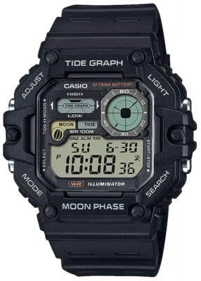 Casio Digitaluhr WS-1700H-1AVEF Fishing Timer Mondphasenanzeige - Bild 1 von 3