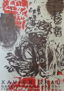 Abstract Expressionist Painter XAVIER GRAU, Original Poster, 1970 Galerie Adrien - Picture 1 of 6