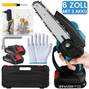 Akku Kettensäge 6 Zoll Mini Elektro Kettensägen Handkettensäge Mit 2 Akku DE - Bild 1 von 9