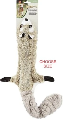 SPOT Ethical Skinneeez RACCOON Squeaky Dog Toy Stuffing Free Shake CHOOSE SIZE - Image 1 of 4