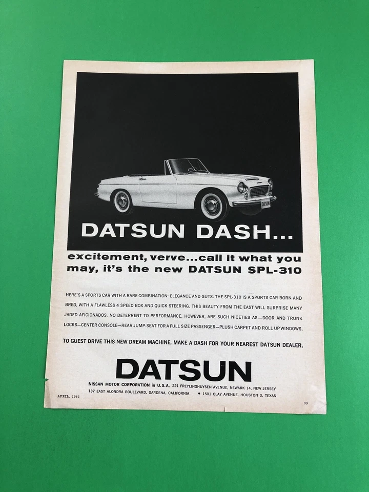 1963 1964 DATSUN DASH ORIGINAL PRINT AD ADVERTISEMENT PRINTED - Image 1 of 1