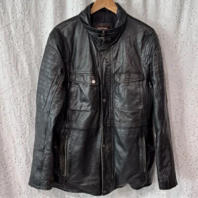 Chaqueta estilo moto de cuero Danier vintage años 90 - Forrada aislante - Talla L Foto 1 de 4