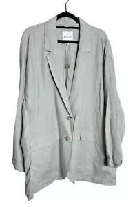 madewell Breezewoven Larsen Blazer Linen pale sage green womens size 4XL NWT - Picture 1 of 6