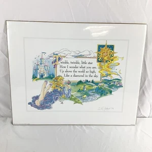 Neu Vintage 90er Donald Art Co Twinkle Twinkle Little Star ME Hodges Kunstdruck USA - Bild 1 von 5