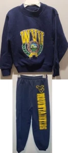 VTG 1990 WEST VIRGINIA UNIVERSITY MOUNTAINEER CHILD WVU SWEAT SHIRT PANTS OUTFIT - Picture 1 of 10
