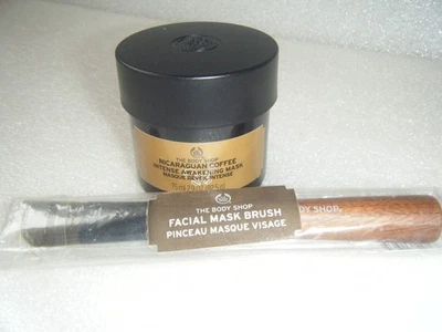 BODY SHOP  " NICARAGUAN COFFEE" INTENSE AWAKENING MASK + FACIAL MASK BRUSH - NEW - Image 1 of 3