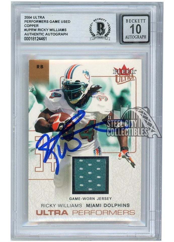 Camiseta deportiva Ricky Williams 2004 Fleer Ultra Performers cobre autógrafo BAS 10 Foto 1 de 1