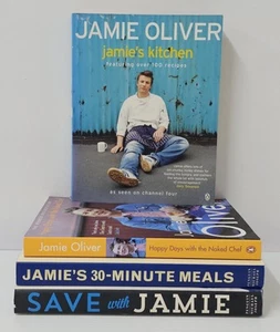 Jamie Oliver Cookbook Bundle x4 Jamie's 30-Minute Meals Save With Jamie - Picture 1 of 18