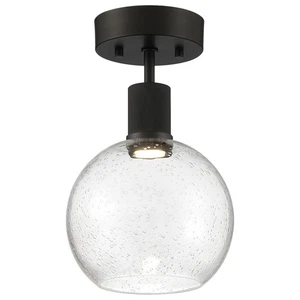 Access Lighting 63148LEDD/SDG Port Nine 8"W LED Semi-Flush Globe - Black - Picture 1 of 12