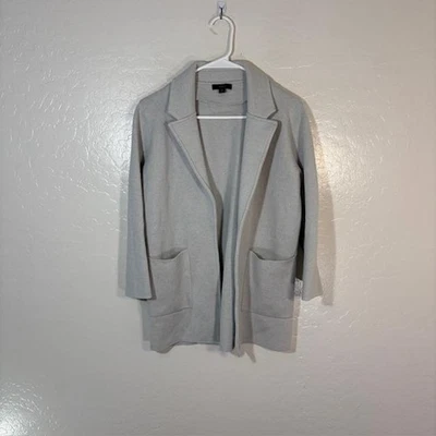 Jaqueta suéter feminina J Crew XS cinza mistura de lã merino frente aberta blazer casaco - Imagem 1 de 4
