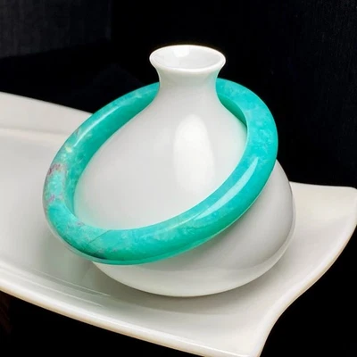 Brazalete de cristal de cuarzo amazonita natural antiguo 59,5 mm AAA Foto 1 de 4