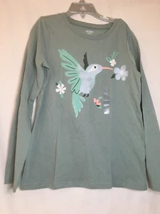 NWT Carter's Bird Tee Shirt Top Girls Long Sleeve Green many sizes - Picture 1 of 4