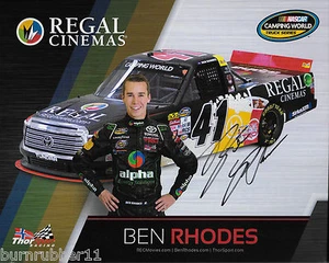 SIGNED 2016 BEN RHODES "REGAL CINEMAS BRISTOL" #41 NASCAR TRUCK SERIES POSTCARD - Picture 1 of 1