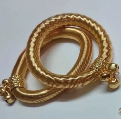 Gold Bracelet Spring Bangle Gold Danle Jingle Bell Vintage Anklet Dance - Image 1 of 4