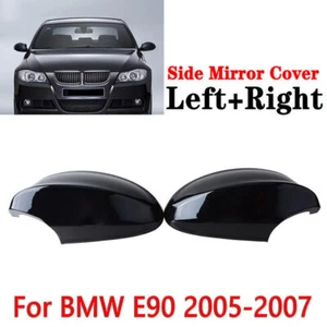 1 par de cubierta de tapa de espejo negro brillante de repuesto para BMW E90 E91 E92 E93 PRE-LCI, - Imagen 1 de 7