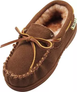NORTY Toddler Boys Girls Unisex Suede Leather Moccasin Slip On Slippers - Runs 2 - Picture 1 of 6