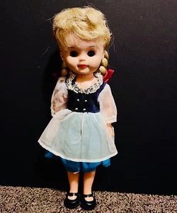 Blond 8" Pig Tail Braids & Moving Eyes Doll in Multi Dress & Black Shoes - Picture 1 of 20