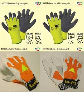 5x Keiler Fit arancione taglia 10, 1x guanto a maglia invernale Gletscher-Grip, giallo fluo  - Foto 1 di 4