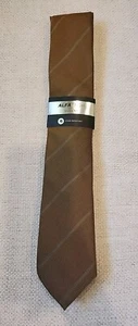 Alfani Mens Necktie Slim Striped Yellow Tie Brown  - Picture 1 of 4