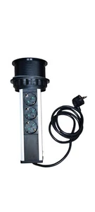 Sygonix SY-4737794 Steckdosenturm Schwarz Silber Mehrfachsteckdose USB-A Anschl. - Bild 1 von 3