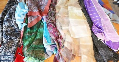 12 винтажных шарфов шарф Вера шелк вискоза мгновенная коллекция лот G - Изображение 1 из 4