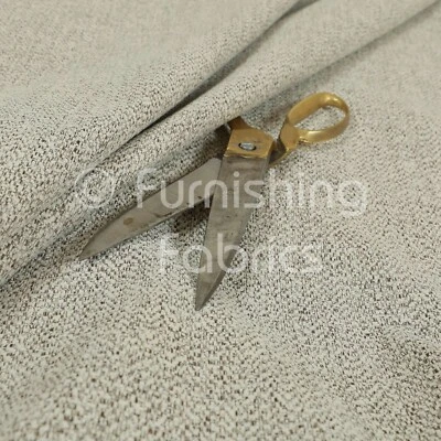 New Plain Jacquard Textured Chenille White Furnishing Upholstery Quality Fabric - Image 1 of 4