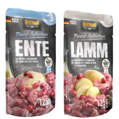 24x125 g BELCANDO Finest Selection Nassfutter MIX Geschmacks Ente mit Lamm adult - Bild 1 von 3