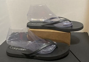 CALVIN KLEIN Sandalo Infradito Perizoma NERO Taglia L (9-10) - Foto 1 di 11
