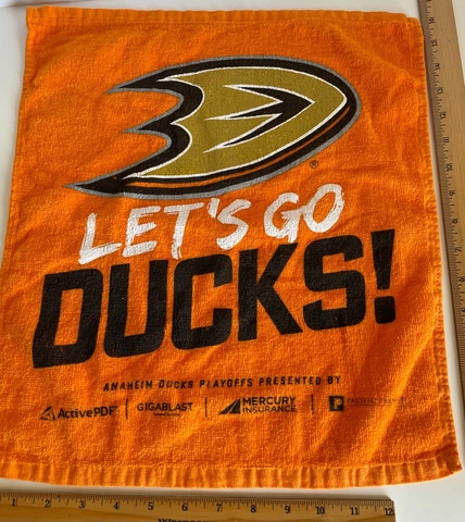ANAHEIM DUCKS "LET'S GO DUCKS" PLAYOFF RALLY TOWEL Cover