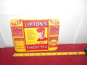 DE COLECCIÓN SIN USAR 8 x 6 pulgadas LIPTON`S TEA CARTEL PUBLICITARIO ESTAÑO METAL TACKER - Z 512 - Imagen 1 de 6
