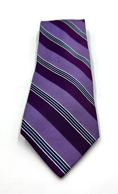 IZOD Mens Purple Striped Silk Neck Tie Classic - Image 1 of 4