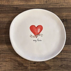 Rae Dunn Magenta Early M Studios "My Love" Vorspeisenteller rotes Herz - Bild 1 von 6