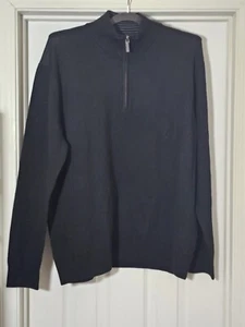 Untuckit Sweater Men's XL Extra 100% Fine Merino Wool Belguardo 1/4 Zip Classic - Picture 1 of 8