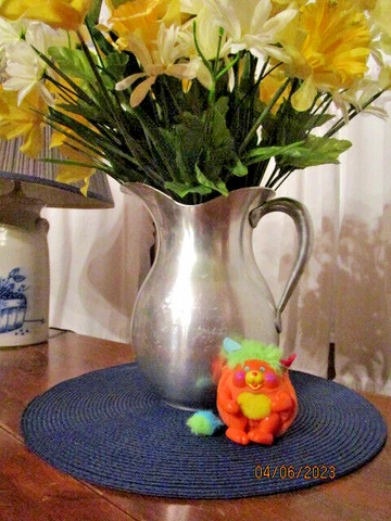 Vintage 1980s Rare Collectible Orange Puzzle Pocket Popple Figure ~3" tall Cover