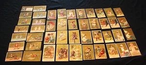 28th Victorian Trade 46 Gold Cards vintage Advertising Children Tea Wringer - Picture 1 of 24