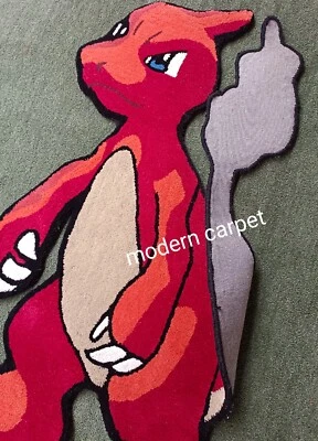 Alfombras de dragón 3x5 pies hechas a mano 100 % lana acolchadas a mano para decoración del hogar Foto 1 de 4