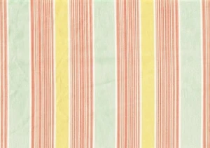 1.25 Yds Braemore Fabric Mint Coral Gold Stripped Cotton Drapery Upholstery - Picture 1 of 2