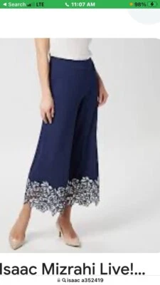 Isaac Mizrahi Live! Culottes pequeños de punto con guijarro con ribete de encaje A352419 NUEVO Foto 1 de 4