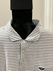 B Draddy Golf Polo Shirt Short Sleeve STRETCH Cotton Blend Striped White Navy XL