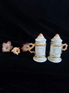 Vintage Loma Product Handled Porcelain Salt Pepper Shakers - Picture 1 of 12